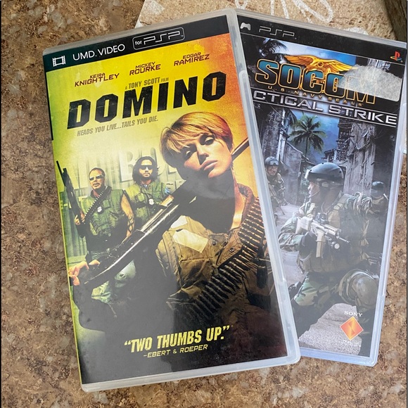 PSP SOCOM Tactical strike video game & PSP Domino UMD movie. - Picture 1 of 6